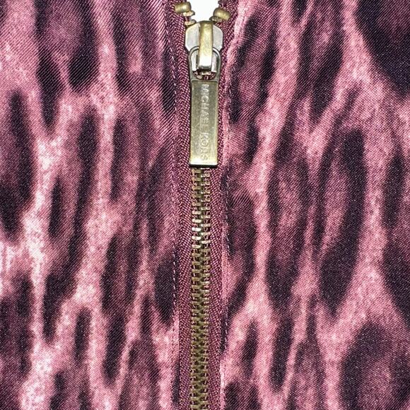 MICHAEL Michael Kors Purple Animal Print Belted Sheath Dress Size 14 - Picture 10 of 15